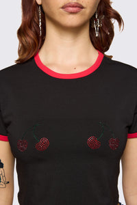 Dangerfield NZ - Delulu Cropped Tee - black