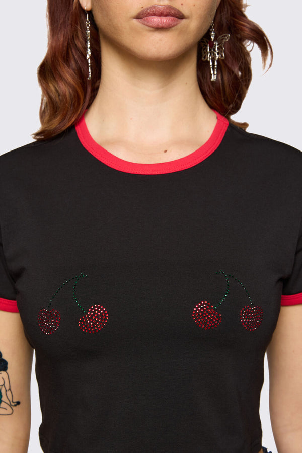 Dangerfield NZ - Delulu Cropped Tee - black