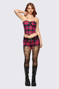 Dangerfield NZ - Dizzy Tartan Micro Short - red