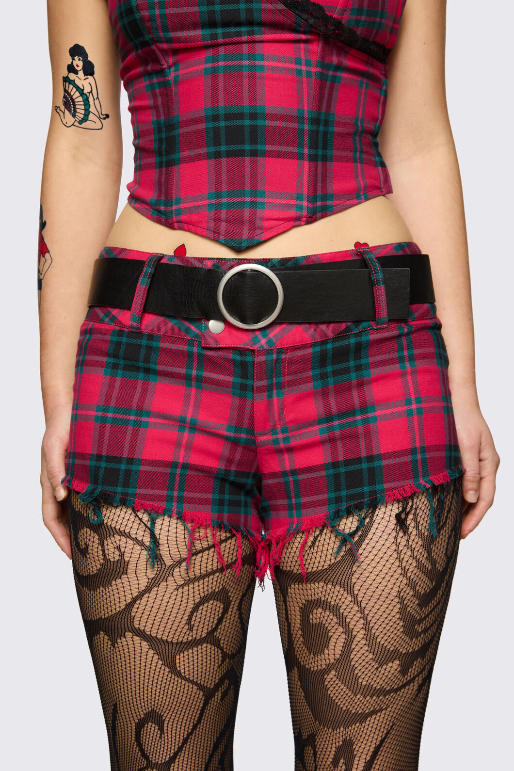 Dangerfield NZ - Dizzy Tartan Micro Short - red
