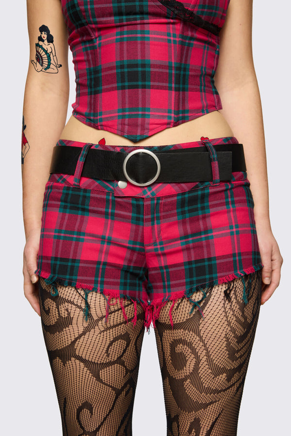 Dangerfield NZ - Dizzy Tartan Micro Short - red