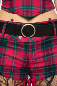 Dangerfield NZ - Dizzy Tartan Micro Short - red