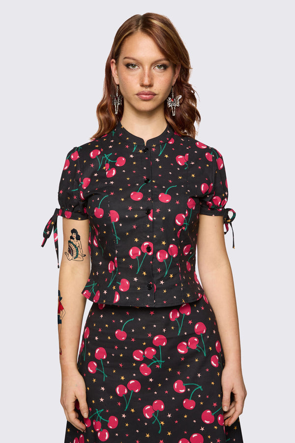 Dangerfield NZ - Delulu Print Blouse - black