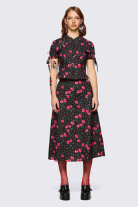 Dangerfield NZ - Delulu Print Midi Skirt - black