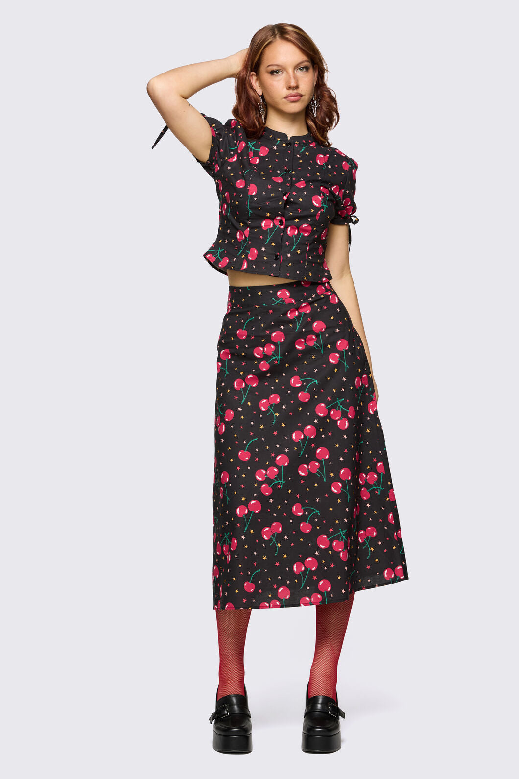 Dangerfield NZ - Delulu Print Midi Skirt - black