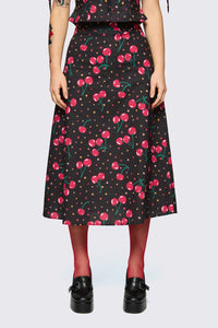 Dangerfield NZ - Delulu Print Midi Skirt - black