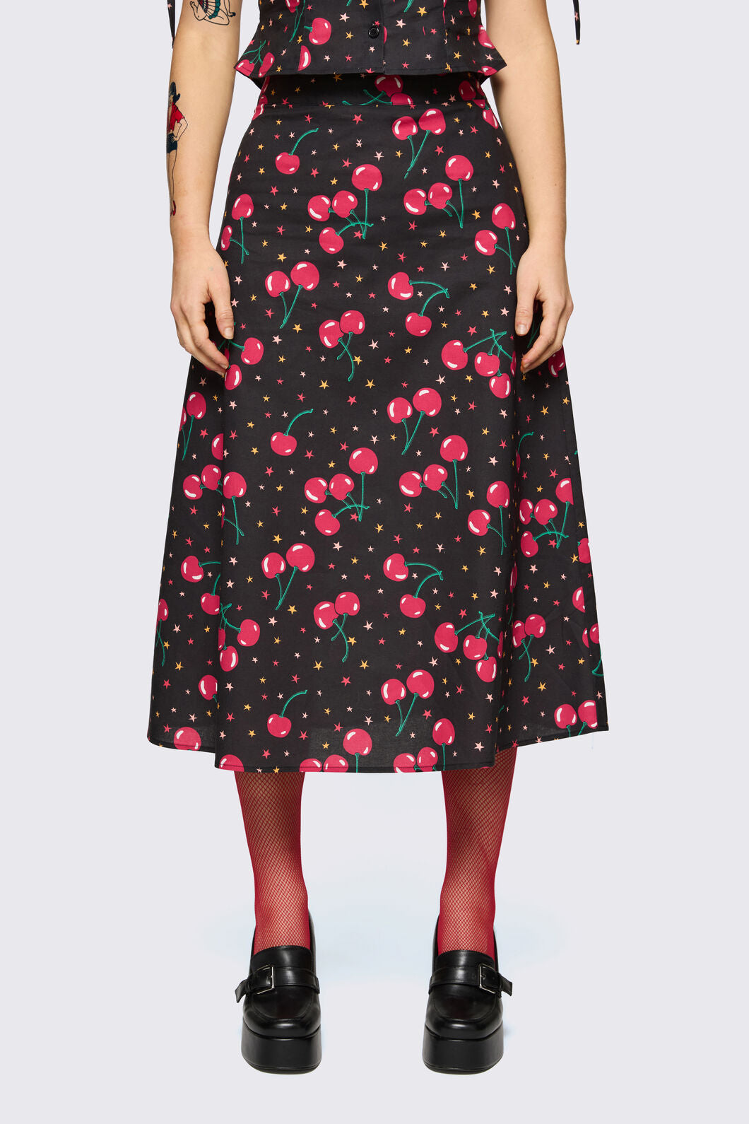 Dangerfield NZ - Delulu Print Midi Skirt - black