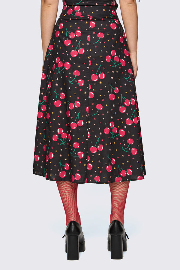 Dangerfield NZ - Delulu Print Midi Skirt - black