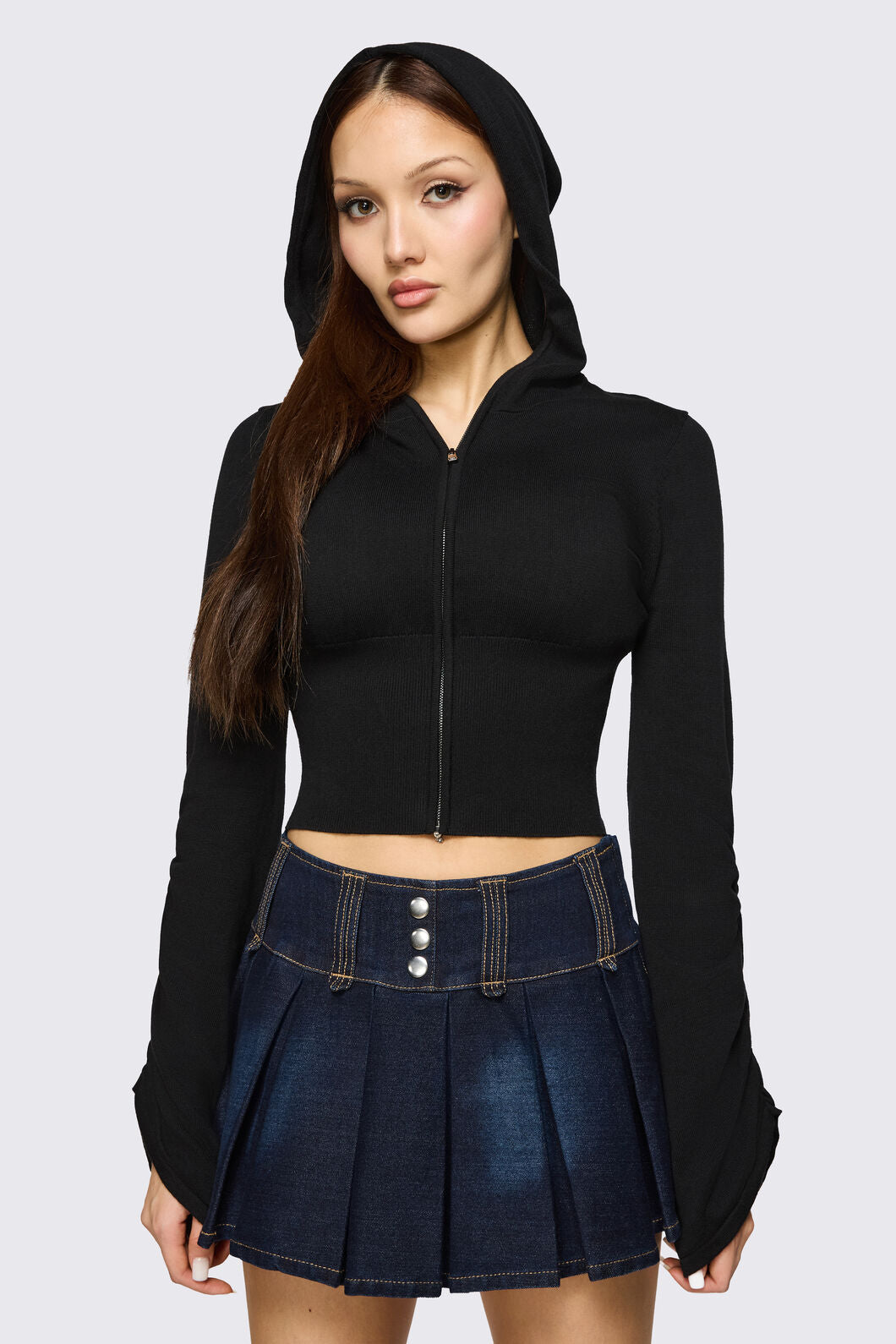 Dangerfield NZ - Delulu Hood Cardigan - black