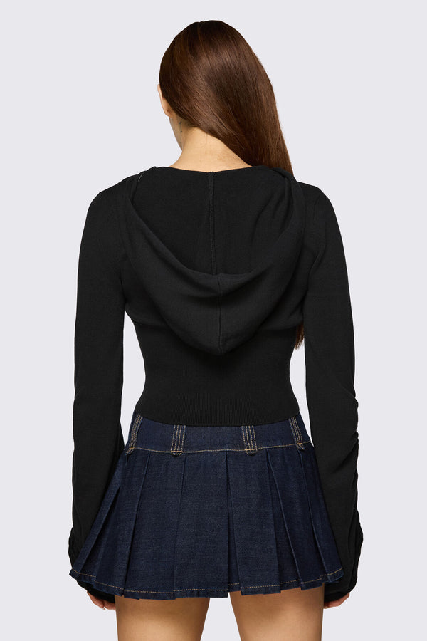 Dangerfield NZ - Delulu Hood Cardigan - black