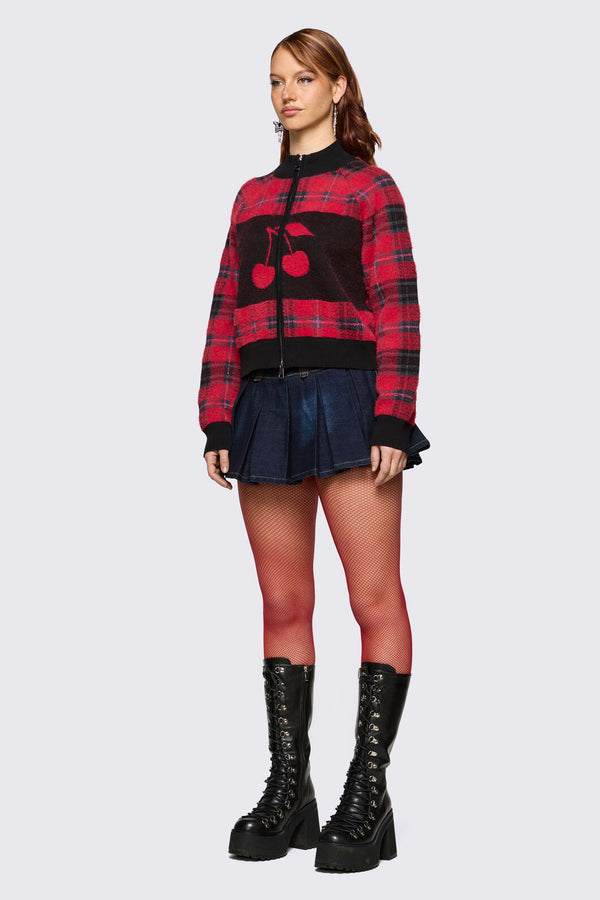 Dangerfield NZ - Delulu Zipper Knit - red-black