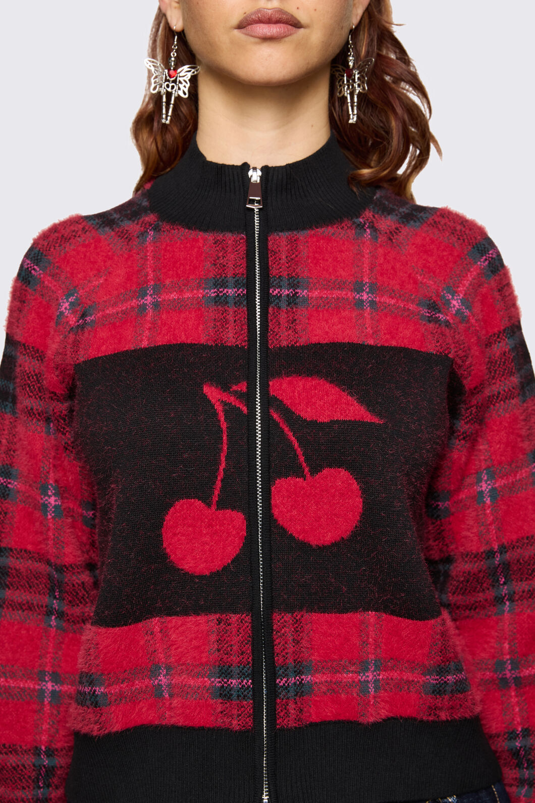 Dangerfield NZ - Delulu Zipper Knit - red-black