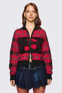 Dangerfield NZ - Delulu Zipper Knit - red-black