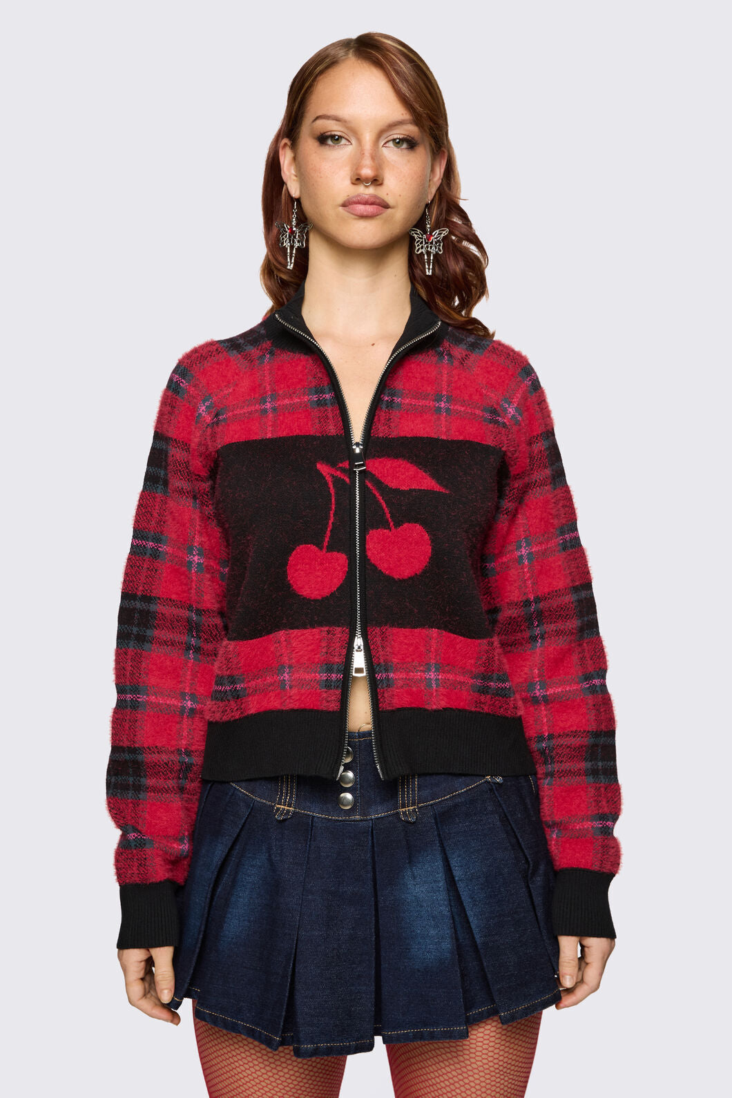 Dangerfield NZ - Delulu Zipper Knit - red-black