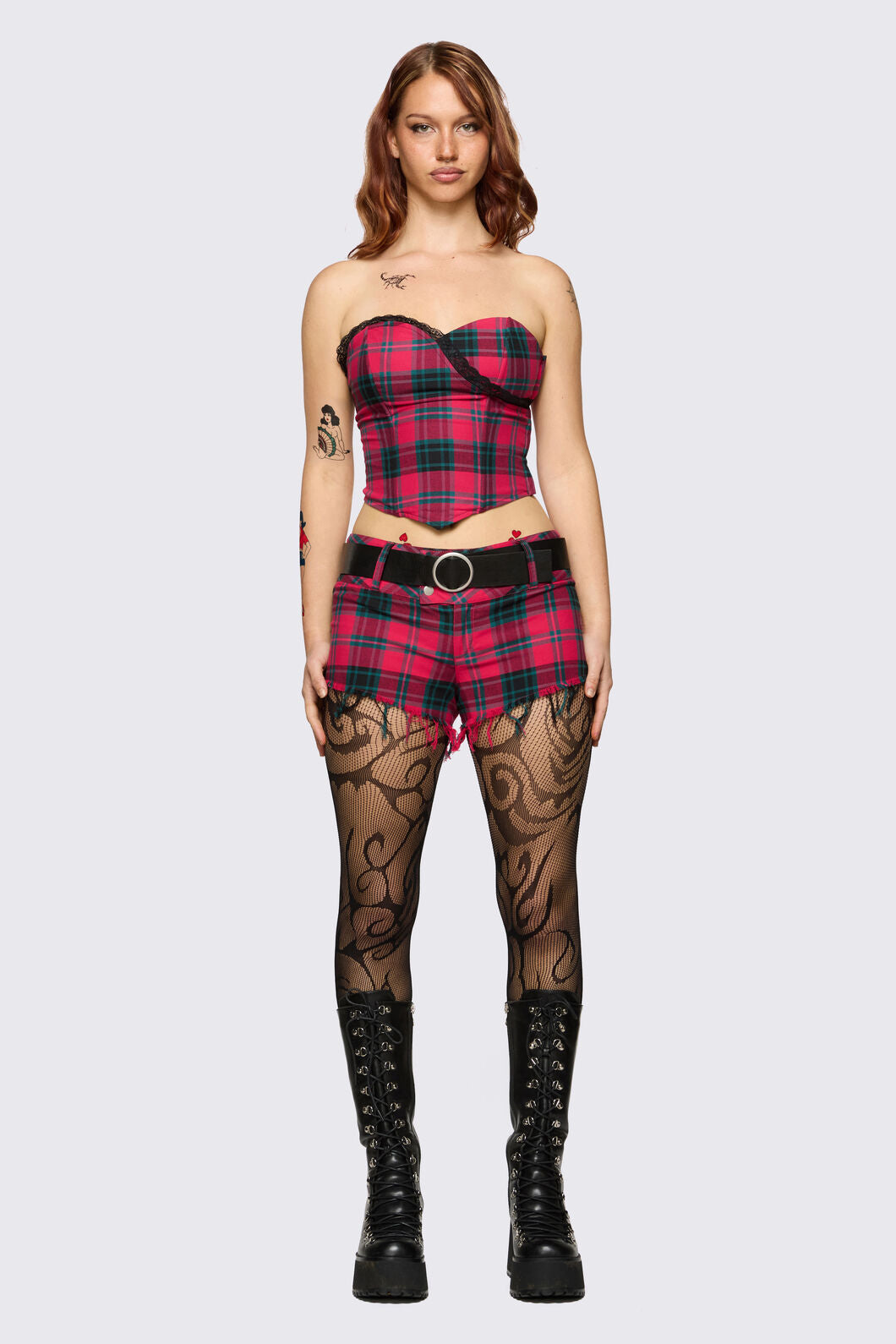 Dangerfield NZ - Dizzy Tartan Corset - red