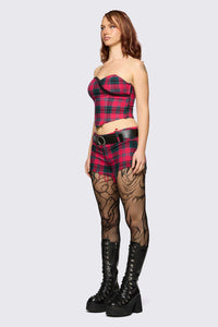 Dangerfield NZ - Dizzy Tartan Corset - red