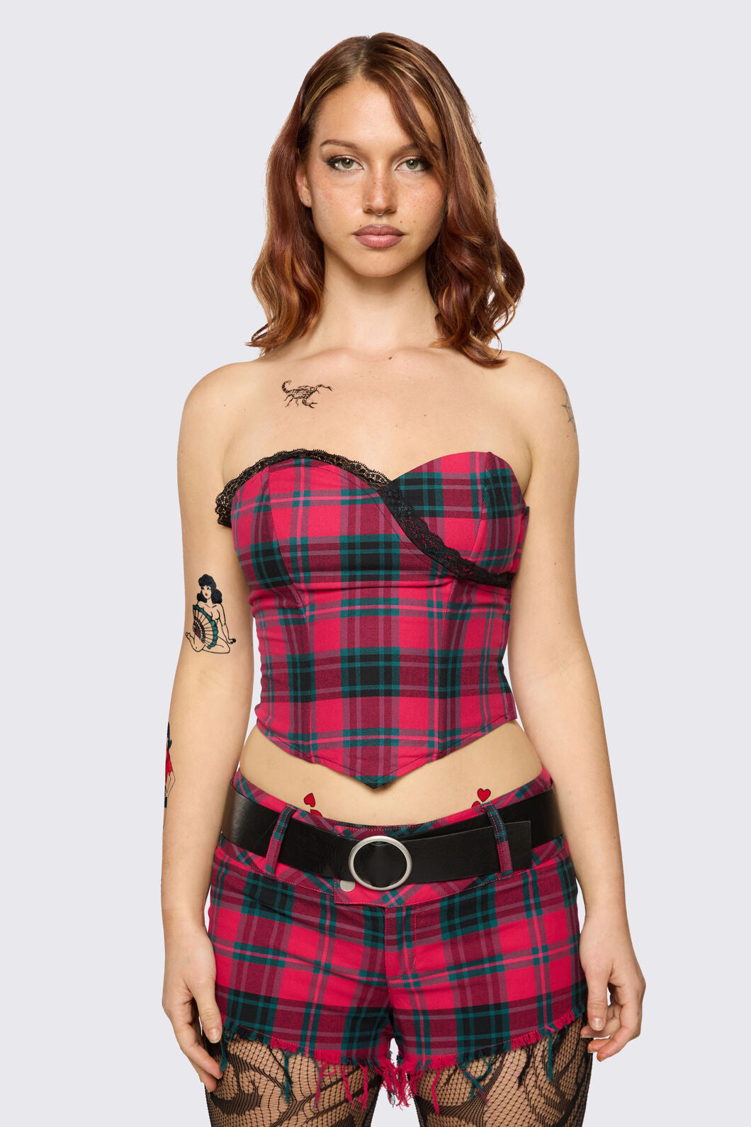 Dangerfield NZ - Dizzy Tartan Corset - red