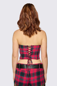 Dangerfield NZ - Dizzy Tartan Corset - red