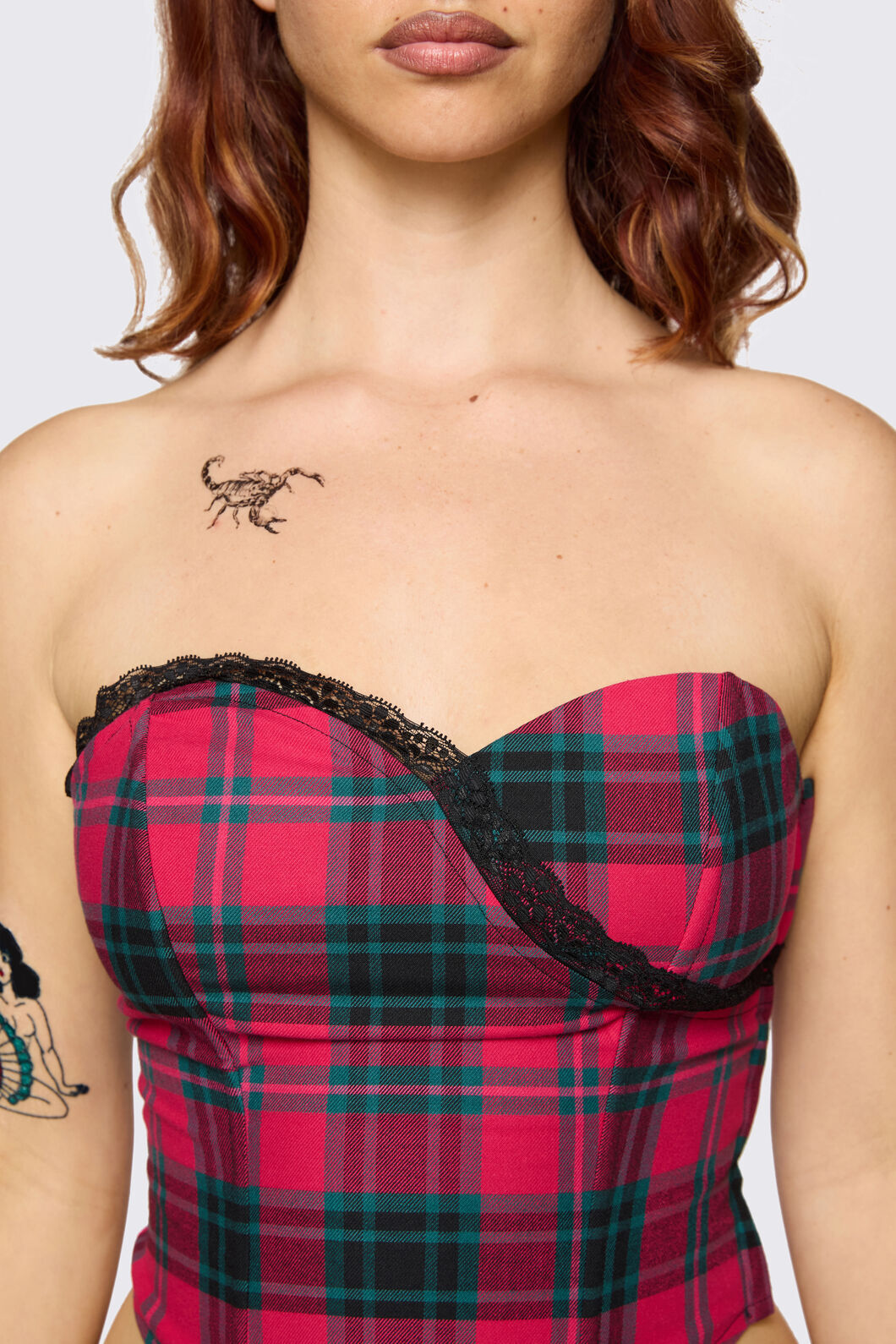 Dangerfield NZ - Dizzy Tartan Corset - red
