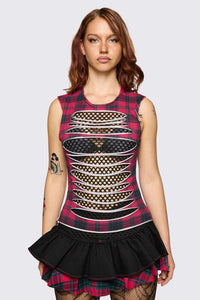 Dangerfield NZ - Dizzy Distressed Tank - red