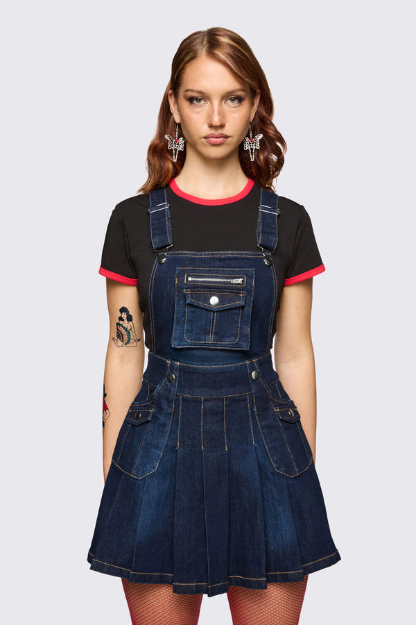 Dangerfield NZ - Dizzy Denim Pinafore - navy