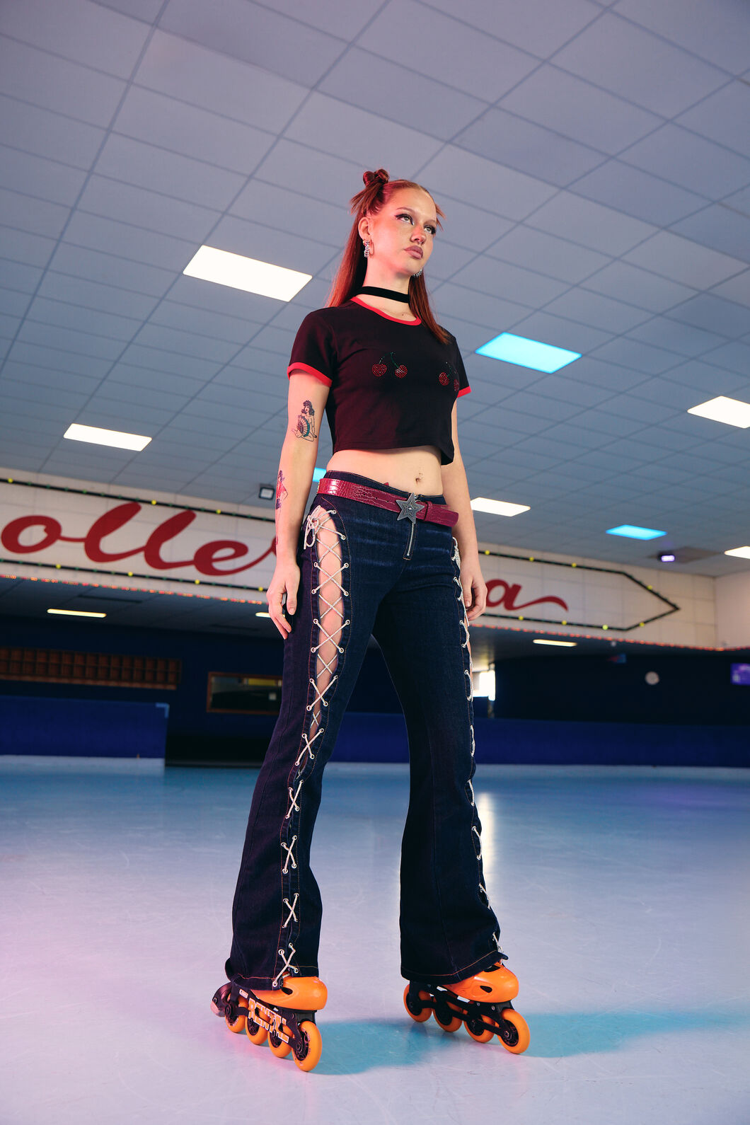 Dangerfield NZ - Dizzy Lace Up Flares - navy