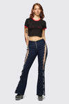 Dangerfield NZ - Dizzy Lace Up Flares - navy