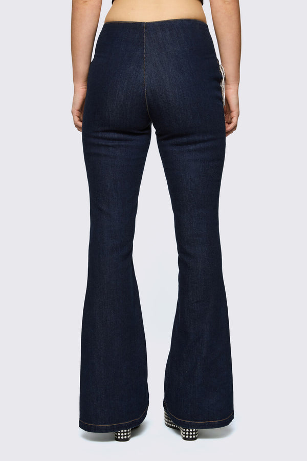 Dangerfield NZ - Dizzy Lace Up Flares - navy