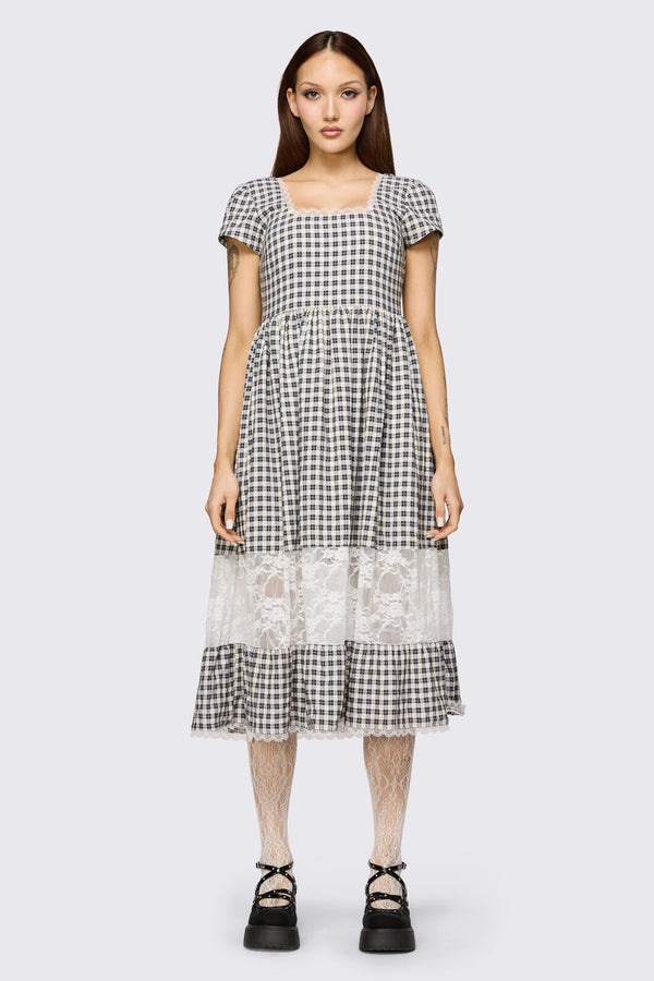 Dangerfield NZ - Darling Gingham Dress - black-white