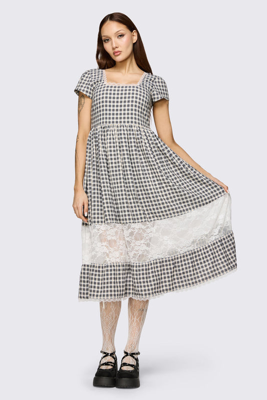 Dangerfield NZ - Darling Gingham Dress - black-white