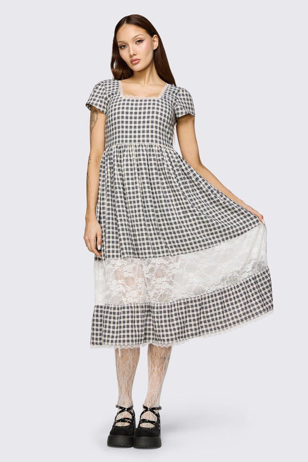 Dangerfield NZ - Darling Gingham Dress - black-white
