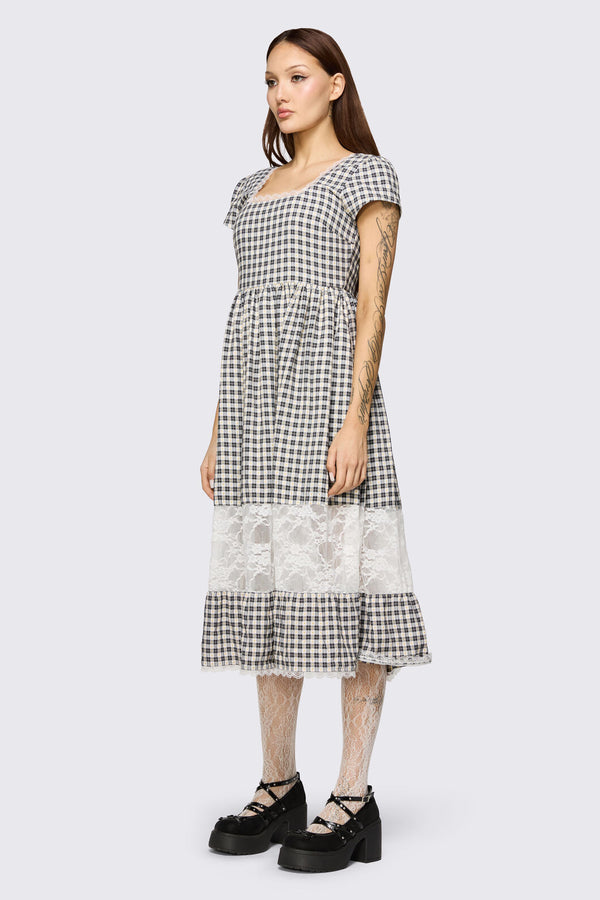 Dangerfield NZ - Darling Gingham Dress - black-white