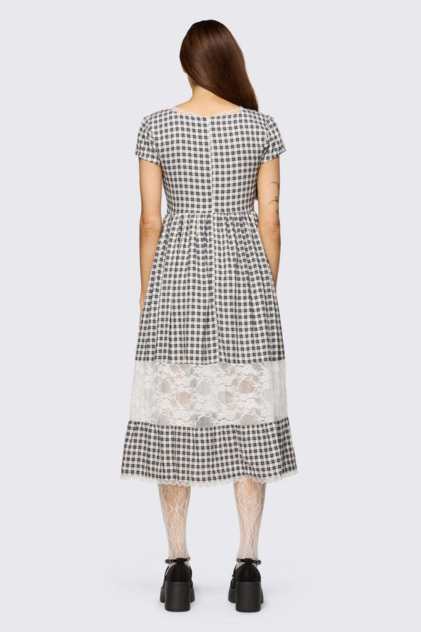Dangerfield NZ - Darling Gingham Dress - black-white