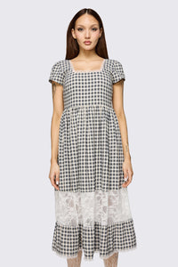 Dangerfield NZ - Darling Gingham Dress - black-white