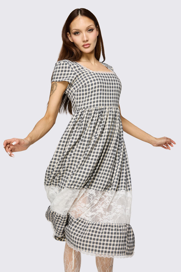 Dangerfield NZ - Darling Gingham Dress - black-white