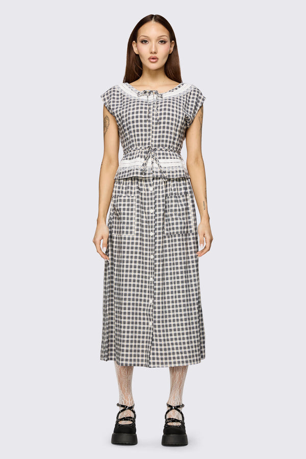 Dangerfield NZ - Darling Gingham Top - black-white