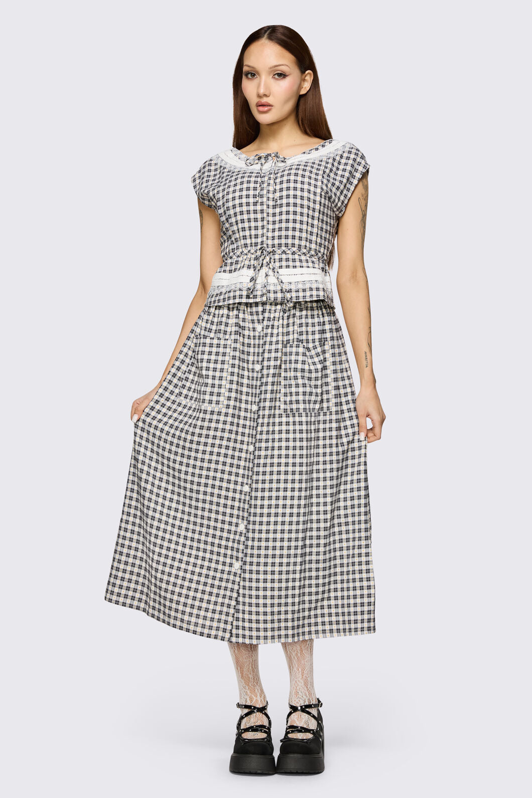Dangerfield NZ - Darling Gingham Top - black-white