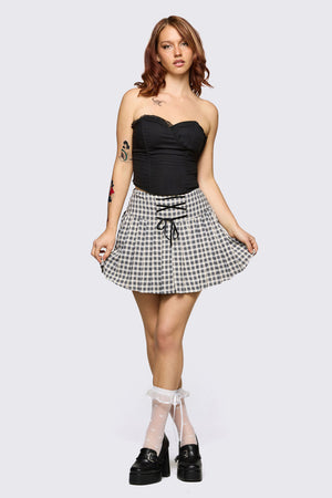 Dangerfield NZ - Darling Gingham Skort - black-white