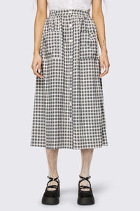 Dangerfield NZ - Darling Gingham Midi Skirt - black-white