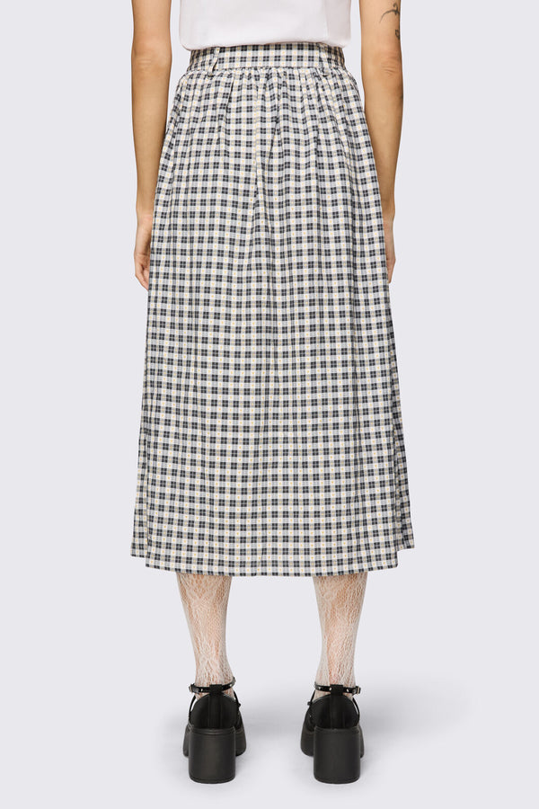 Dangerfield NZ - Darling Gingham Midi Skirt - black-white
