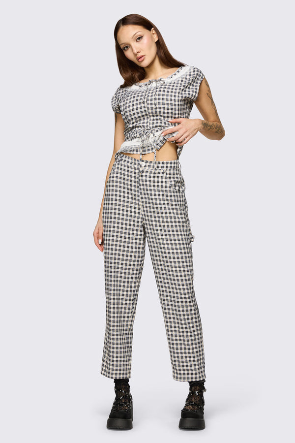 Dangerfield NZ - Darling Gingham Cargo - black-white