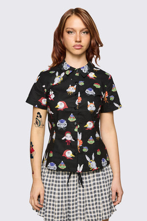 Dangerfield NZ - Bonnet Cutie Blouse - black