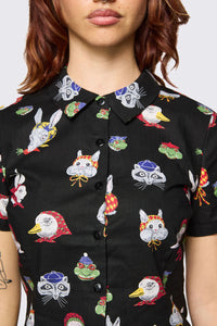 Dangerfield NZ - Bonnet Cutie Blouse - black