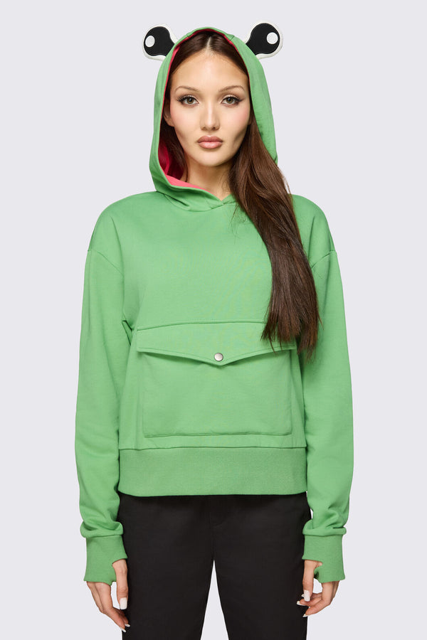 Dangerfield NZ - Cute Frog Hoodie - green