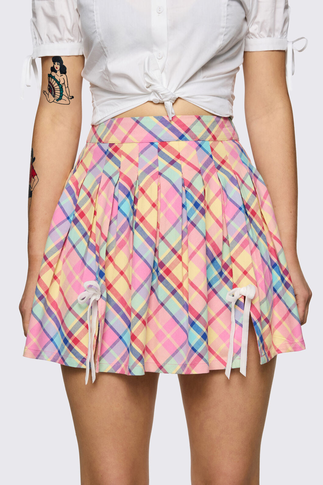 Dangerfield NZ - Sweetpea Tartan Skirt - rainbow