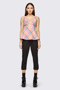 Dangerfield NZ - Sweetpea Tartan Top - rainbow