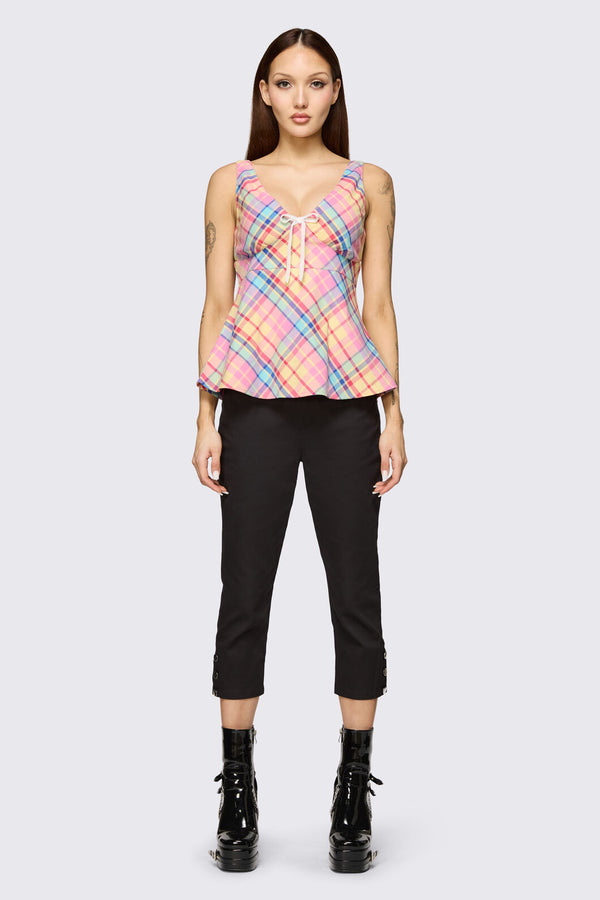 Dangerfield NZ - Sweetpea Tartan Top - rainbow