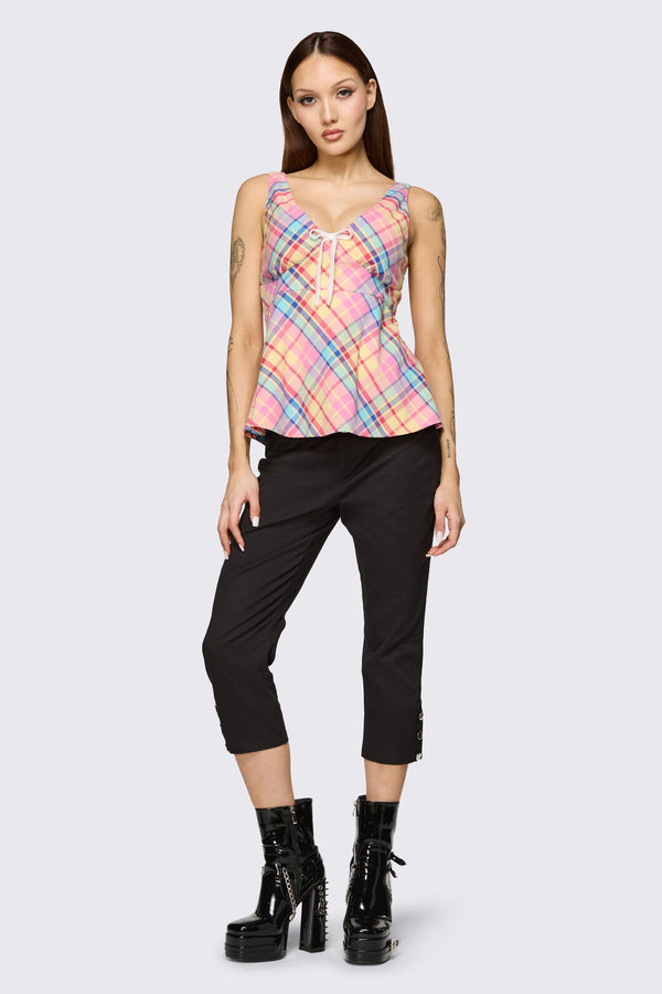 Dangerfield NZ - Sweetpea Tartan Top - rainbow