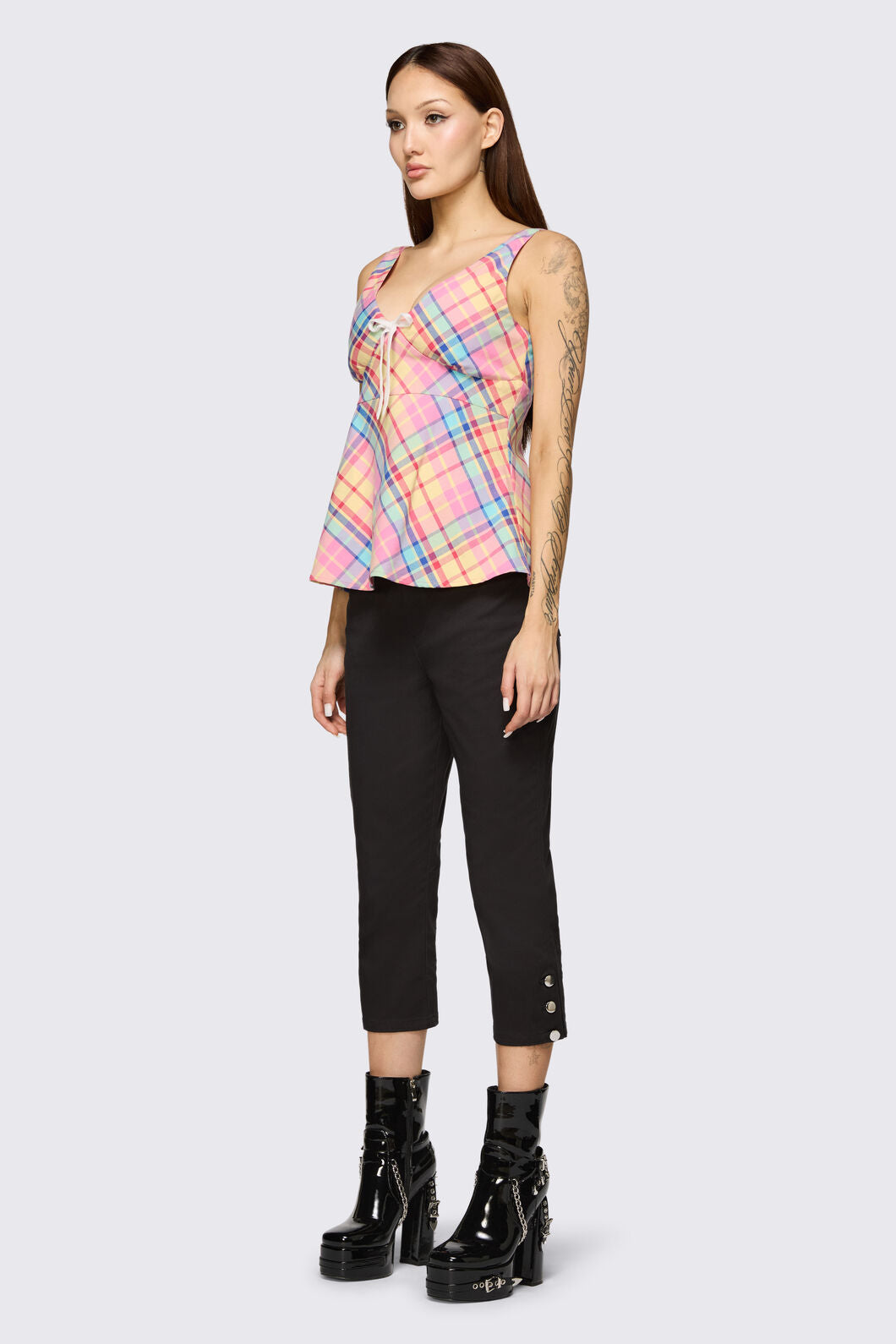 Dangerfield NZ - Sweetpea Tartan Top - rainbow