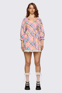 Dangerfield NZ - Sweetpea Tartan Dress - rainbow